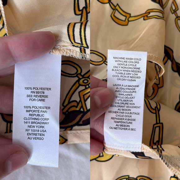 NWT Industry Republic Clothing Satin Chain Print Blouse S - Picture 10 of 15